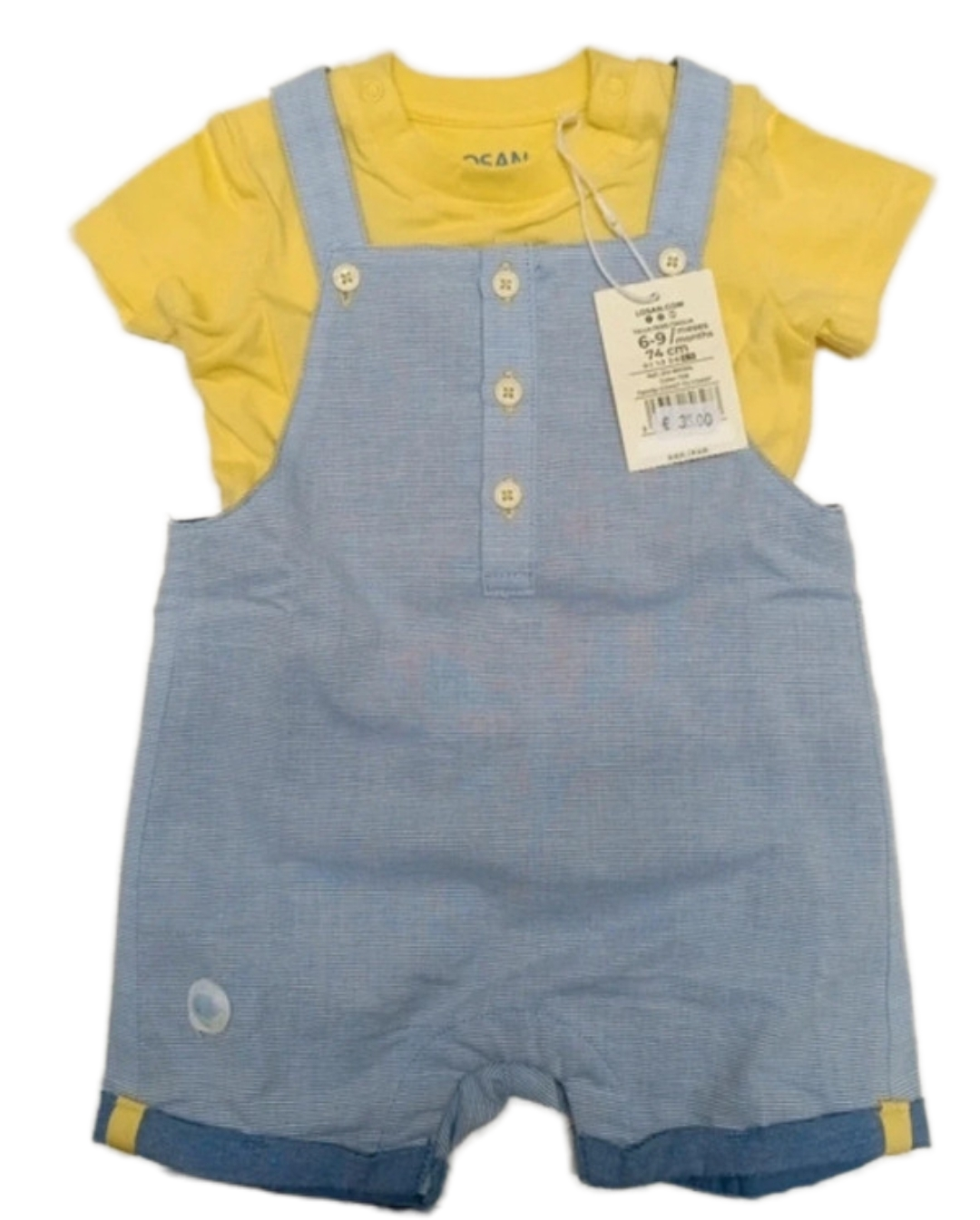 Salopette e maglietta tg.9mesi