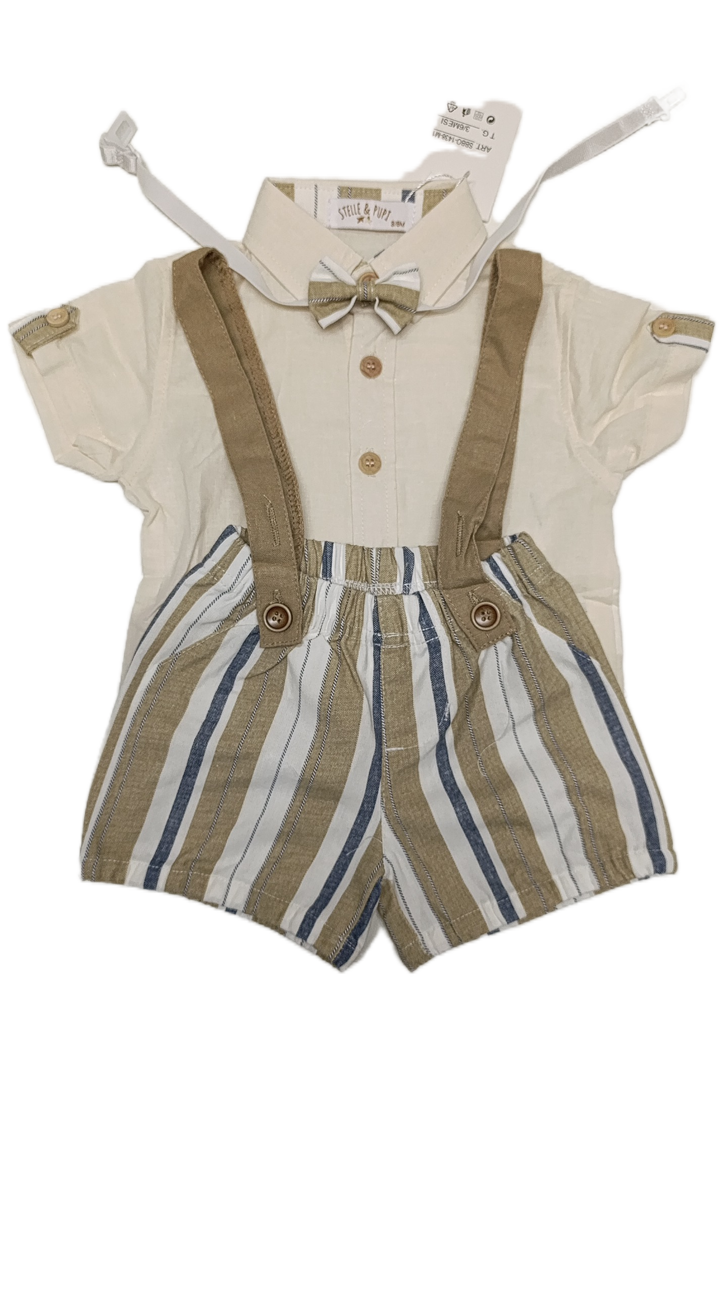 Set neonato con papillon tg.6/9mesi